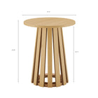 Manhattan Comfort Layla 35.4" Modern End Table - Natural Oak - Set of 2-Unique Slatted Conical Base Offers Stability with Modern Flare