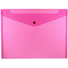 JAM Paper Plastic Envelopes with Snap Closure, Letter Booklet, 9.75 x 13, Fuchsia Pink Poly, 12 Pack (218S0FU)-Fuchsia Pink Plastic Snap Closure Letter Document Envelope