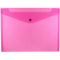 JAM Paper Plastic Envelopes with Snap Closure, Letter Booklet, 9.75 x 13, Fuchsia Pink Poly, 12 Pack (218S0FU)-Fuchsia Pink Plastic Snap Closure Letter Document Envelope