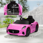 Qaba 12V Maserati Gran Turismo Licensed Electric Car for Kids - Pink-Parent remote control or manual drving by kids offers flexibility 