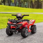 Aosom Toddlers 6V Battery Powered Ride-on ATV with Music - Red-6V motors provide powerful rear-wheel drive 