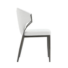 Manhattan Comfort Kirsten 20.5" Modern Leatherette Upholstered Dining Chair - White - Set of 2-Made to Last. Commercial Grade Product