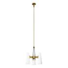 Modway Beacon 3-Light Pendant Light - Opal/Satin Brass-Modern 3-Light Pendant