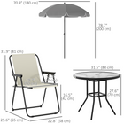 Outsunny Patio Dining Set with Umbrella - Folding Outdoor Patio Set - Cream-550 gsm fabric is more resistant to wear or tear