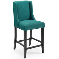Modway Baron Upholstered Fabric Counter Stool - Teal-Elegant Modern Counter Stool