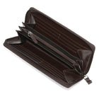 Club Rochelier Ladies Leather Zip Around Wallet - Burgundy-Back Zip Gusset Pocket
