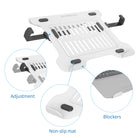 ShoppingAll VESA Laptop Mount Tray for Monitor Arms and Stands - White-[ADJUSTABLE CLAMPS] The adjustable clamp will fix a diverse laptop sizes and prevent your laptop from moving. Additionally, the safety blockers and non-slip mat on the surface of tray will keep your laptop in place.
