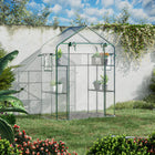 Outsunny Walk-in Greenhouse with 4 Shelves- Shelves to hold your plant pots, a wall trellis to grow climbing vines or hanging plants
 