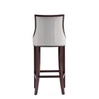 Manhattan Comfort Fifth Avenue 19" Traditional Faux Leather Upholstered Barstool - Light Grey-Delivered to you Fully Assembled! No Assembly Required