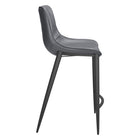 Zuo Magnus Counter Stool - Dark Grey/Black - Set of 2-Dimensions: 21.7" L x 20.7" W x 39.8" H