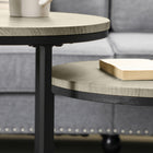 HOMCOM Nesting Tables- Grey - Set of 3-Color: Grey-green Wood Grain 