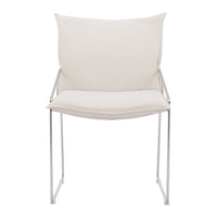 Zuo Pola Dining Chair - White - Set of 2-Cozy polyester linen fabric