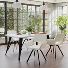 Homy Casa Swivel Upholstered Dining Chair  -  Ivory Beige Fabric  with Black Metal Legs - 4 Pack-Perfect Seat Height: 18.5" seat height, ideal for dining tables between 30-36 inches in height.