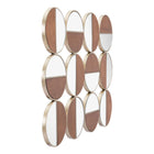 Zuo Cycle Round Mirror - Gold/Walnut-Hangs horizontally or vertically