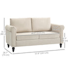 HOMCOM Loveseat Sofa with Curved Armrests - Beige-Removable and washable back cushion cover for added convenience