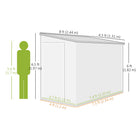 Outsunny Outdoor Storage Shed with Lockable Door - 4.3' x 8' - Dark Grey-Sloped roof allows quick water runoff during rainy days 
