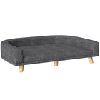 PawHut Dog Sofa with Washable Cover and Anti-slip Foot Pads - Dark Grey-Soft padding offers comfort for pets' relaxation and sleep 