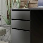HOMCOM 47.25" Modern Computer Desk - Black-The cut-out design is convenient to open and close the drawer