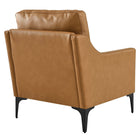 Modway Corland Leather Armchair - Tan-Ships In A Convenient Box