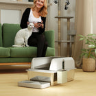 PawHut Stainless Steel High Sided Cat Litter Box with Scoop-Includes stainless steel scoop and holder for convenience 