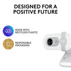 Logitech Brio 100 Full HD Webcam - Off-White-Dimensions: 2.87"W x 1.26"H x 2.62"D