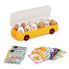 Battat Education Match & Learn Eggs-Matching Eggs: A dozen fun eggs in a bus to match, wobble, learn, and laugh with