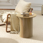 HOMCOM Round Side Table - Oak-Its compact size saves space, great for small spaces