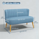 HOMCOM 46" Loveseat Sofa with Wood Legs - Blue-Adjustable feet keep stable on uneven floor 