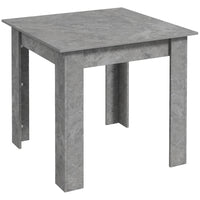 HOMCOM Square Dining Table for 2, for Kitchen and Living Room - Cement Grey-Modern style with cement-like finish, blends perfectly with most home decorations