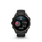 Garmin fēnix 8 - AMOLED Outdoor Recreation/Adventure Watches - 47 mm - Sapphire, Carbon Gray DLC Titanium with Black/Pebble Gray Silicone Band-8
