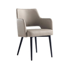 Manhattan Comfort Tremont 22.8" Modern Leatherette Upholstered Dining Arm Chair - Taupe - Set of 2-Weight Capacity: 275 lb. Each