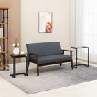 HOMCOM Nesting End Tables- Rustic Brown - Set of 3-C-shaped design allows them to fit underneath the sofa and bed