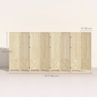 HOMCOM 8 Panel Freestanding Room Divider with Pegboard Display for Home Office - Natural Wood-Dual-direction hinges let you angle the divider freely and fold it compactly for storage 
