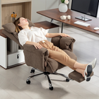 HOMCOM Executive Reclining Office Chair with Footrest and Headrest - Light Brown-3-level reclining backrest (105°, 120°, and 135°) provides comfort