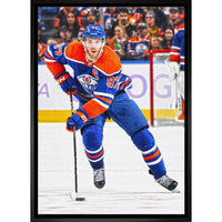 Connor Mcdavid Oilers Action - Framed Canvas - 22" x 31"-Premium canvas print with gallery-wrapped edges