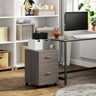 Vinsetto Mobile 2-Drawer Letter/A4 Filing Cabinet with Wheels - Grey-The handle is made of aluminium alloy
