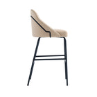 Manhattan Comfort Gracie 22" Modern Leatherette Upholstered Barstool - Tan and Black-Seat Height: 29.1 in