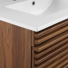 Modway Render 30" Wall-Mount Bathroom Vanity - Walnut/White-MDF and Particleboard