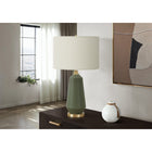 Monarch Specialties 26" H Contemporary Table Lamp - Green Ceramic / Ivory / Cream Shade-The convenient 3-way rotary switch customizes the light from low to medium to bright light for added ambience, with a maximum output of 100W/120V (bulb not included)