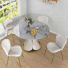 HOMCOM Dining Chairs with Cushioned Backrest - Cream White - Set of 4-Steel legs provide support and stability
