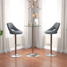 HOMCOM Round Bar Table for 2, Easy Assembly for Home Bar Cocktail Bistro - Clear-Tempered glass tabletop for elegant appearance and gentle protection
