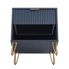 Manhattan Comfort DUMBO 20.07" Modern 1-Drawer Nightstand 2-Piece Set - Midnight Blue-10