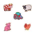 Bigjigs Toys Chunky Lift & Match Farm Puzzle-Helps develop motor skills, spatial imagination and visual perception