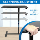 Mount-It! Height Adjustable Overbed Desk - Black-Dynamic Weight Capacity: 17.6 lb