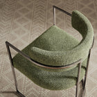 Modway Huron Curved Back Fabric and Metal Dining Accent Chair - Silver/Leaf-Fully Assembled
