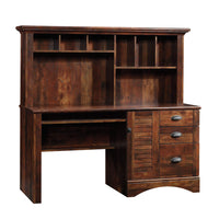 Sauder 62"W Harbor View Desk - Curado Cherry-Slide-out keyboard/mouse shelf with metal runners and safety stops to keep you and your family safe