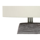 Monarch Specialties 19" H Contemporary Table Lamp - Grey Ceramic / Ivory / Cream Shade-Minor assembly is required with illustrated instructions included. confidently designed using durable materials, this lamp is backed with 2-year limited warranty against manufacturer's defects for your satisfaction