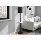Monarch Specialties 62" H Contemporary Floor Lamp - Black Metal / White Marble-With a USB port included on the elegant, white marble-look metal shelf to conveniently charge your device within easy reach