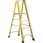 Featherlite 6500 Series 10' Industrial Heavy-Duty Fiberglass Platform Stepladder-Nominal Height: 10'