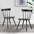 Modway Sutter Wood Dining Side Chair - Black - 2 Pack-Splayed Wood Legs